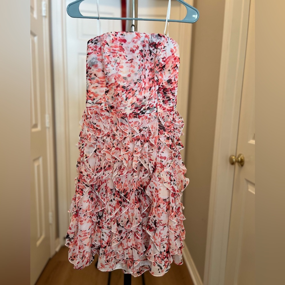 White H Black M Pink Dress with Coral Accents (Prom,Graduation,Wedding Guest)